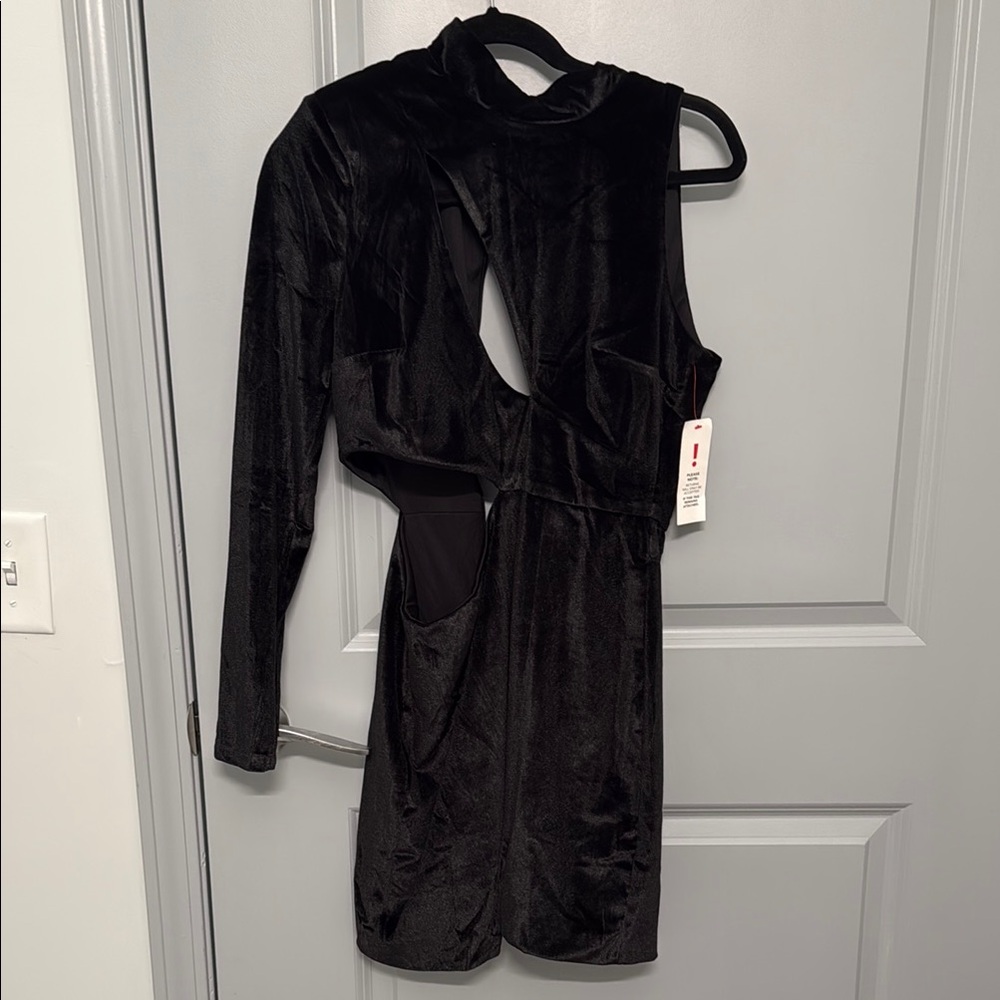 Black Cutout Velvet Dress